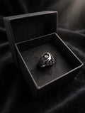 Zulfiqar Onyx & Garnet Stainless Steel Ring